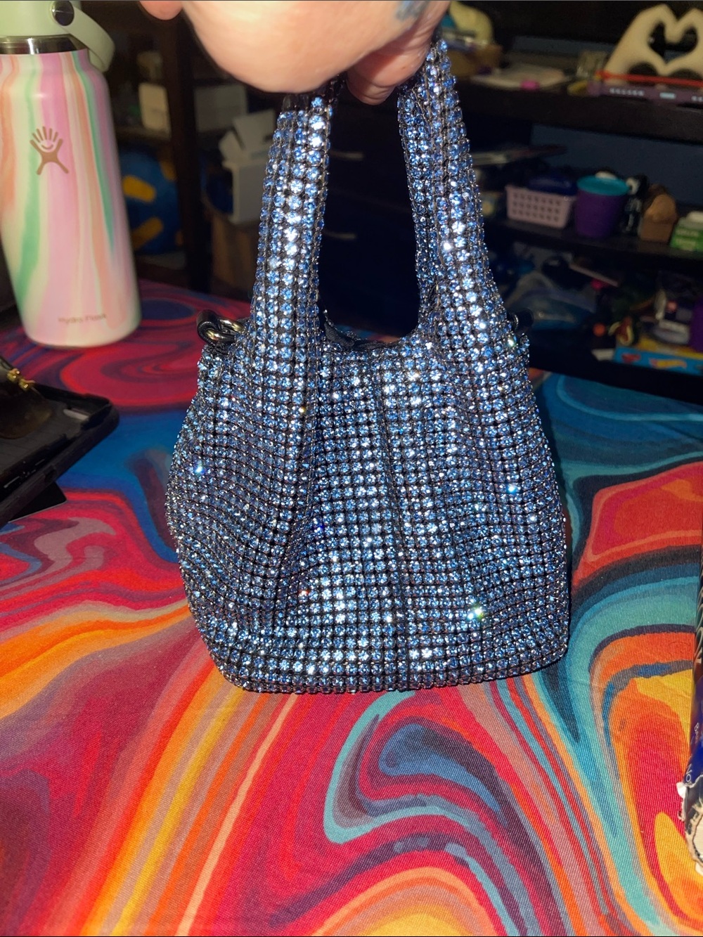 Sparkling Blue Crystal Mini Tote